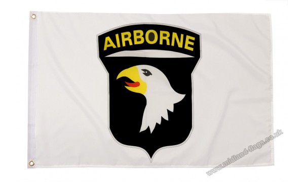 101st Airborne (white) Flag